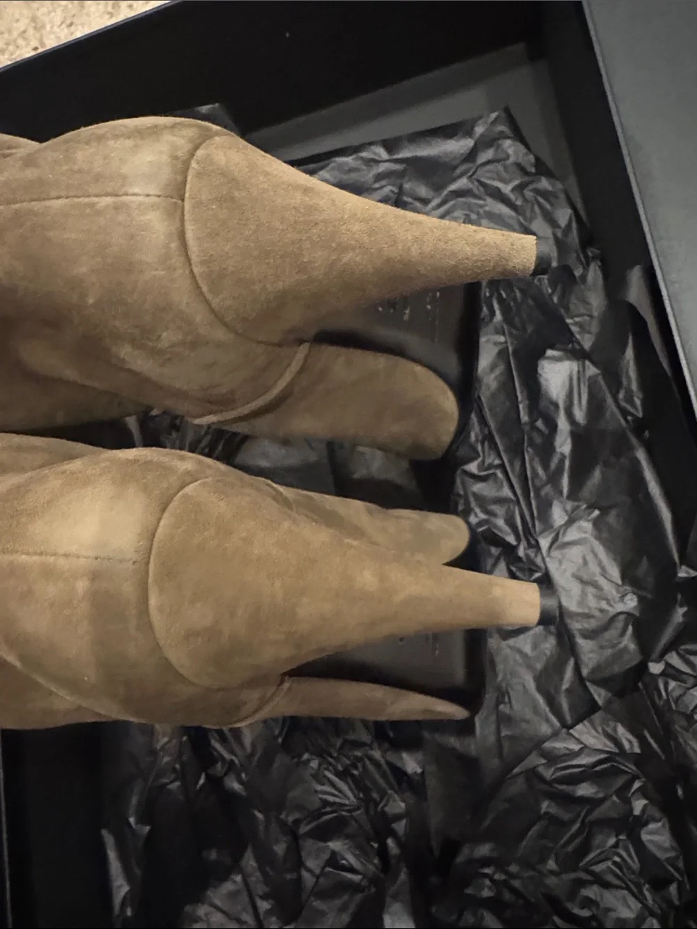 Saint Laurent Olive Suede Over-the-Knee Boots